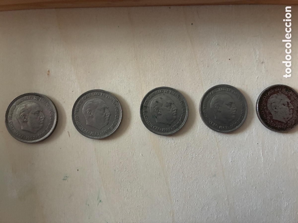 Monedas de Espa&ntilde;a: 5 pesetas de Franco de 1957