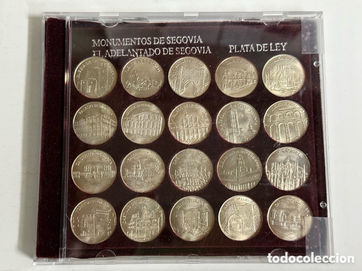 Monedas de Espa&ntilde;a: ESTUCHE CON 20 MONEDAS DE PLATA DE 800 DE MONUMENTOS DE SEGOVIA