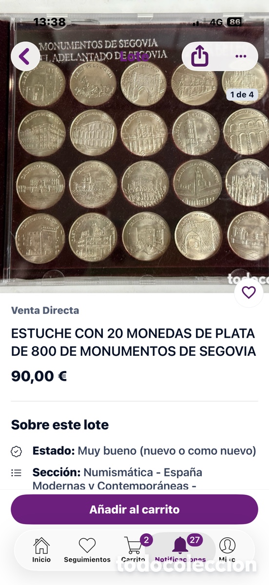 Monedas de Espa&ntilde;a: ESTUCHE CON 20 MONEDAS DE PLATA DE 800 DE MONUMENTOS DE SEGOVIA