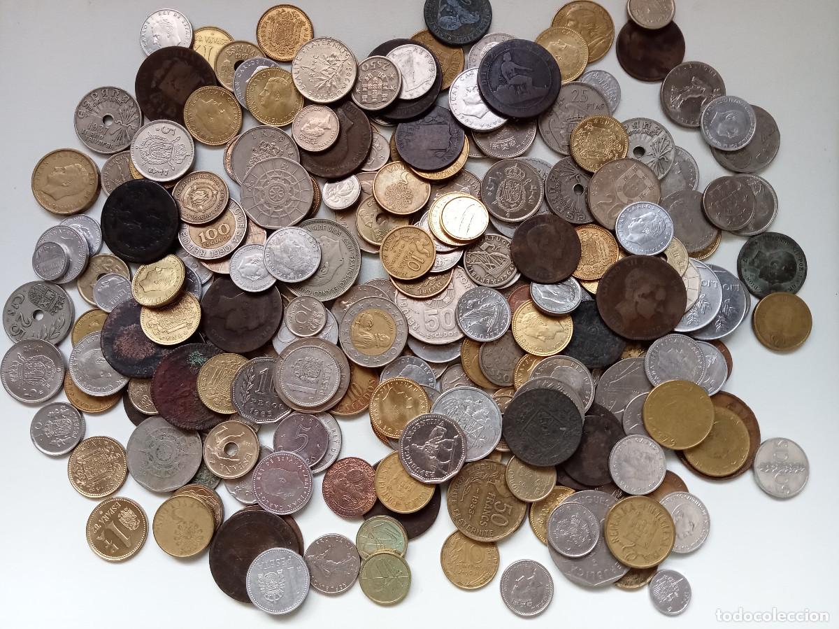 Monnaies d'Espagne: LOTE DE 1 KILO DE MONEDAS ESPA&Ntilde;OLAS Y MUNDIALES DESDE EL SIGLO XVIII AL SIGLO XX