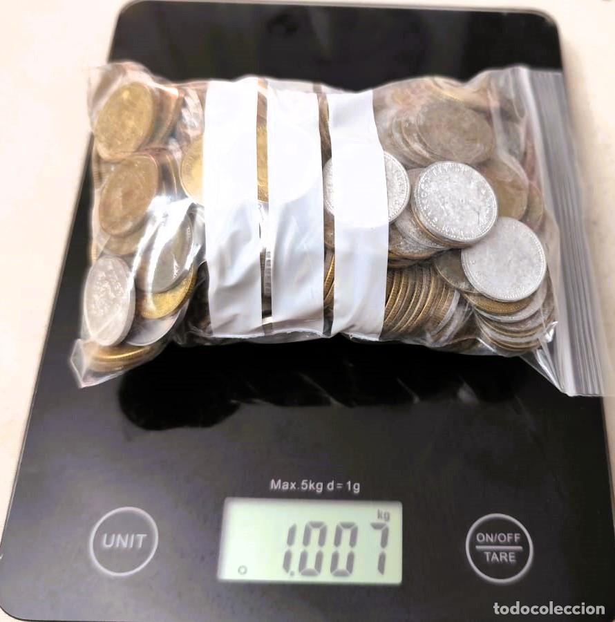 Monnaies d'Espagne: Espa&ntilde;a &ndash; Lote 1 kilo de monedas variadas, principalmente pesetas de Franco y Juan Carlos I- Leer