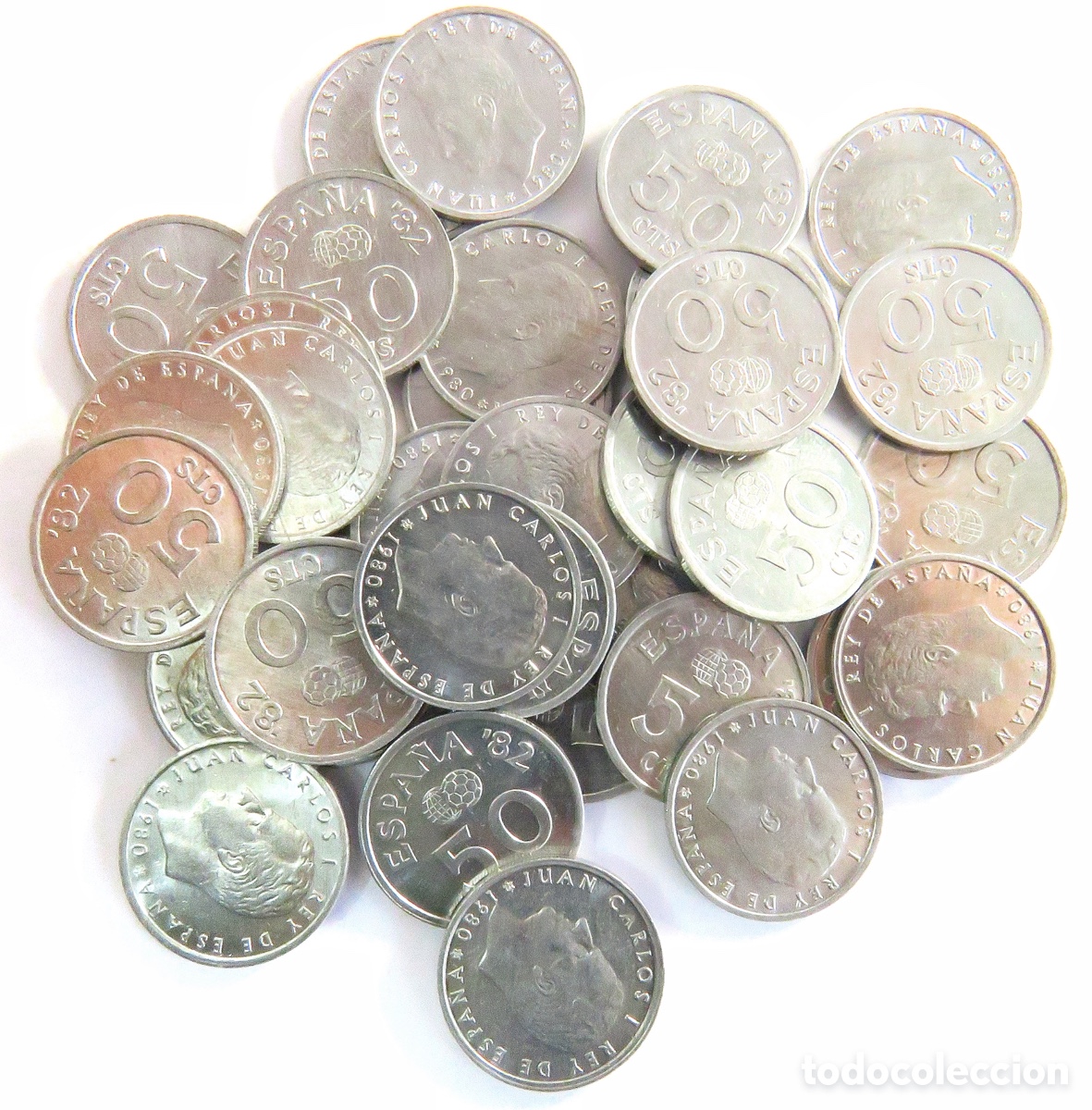 Monnaies d'Espagne: Lote 34 Monedas 50 C&eacute;ntimos Mundial 82 Juan Carlos I