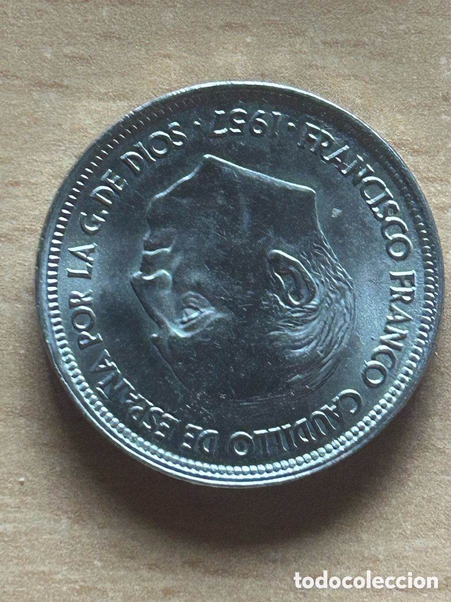 Monedas de Espa&ntilde;a: Moneda 50 pesetas 1957 58* - Foto 3