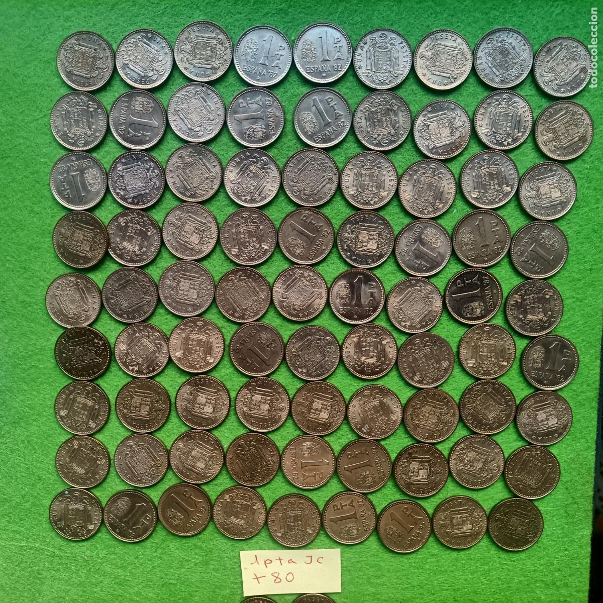 Monedas de Espa&ntilde;a: Espa&ntilde;a , LOTE mas de 90 monedas 1 peseta 1975-1980, Juan Carlos l, 1 de Franco , 17442