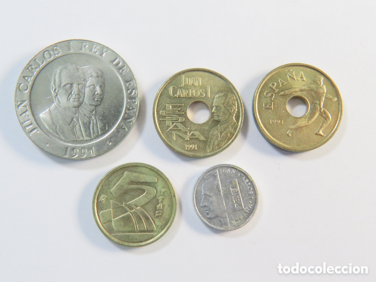 Monnaies d'Espagne: Lote Monedas Juan Carlos I 1991. SC Barcelona 92 Cibeles