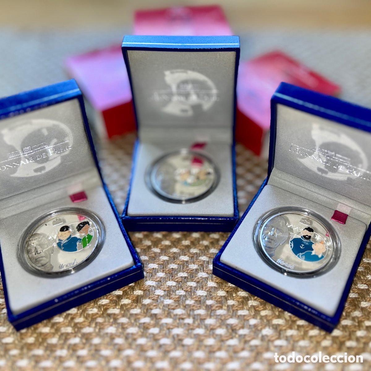 Monedas de Espa&ntilde;a: Tint&iacute;n Colecci&oacute;n 3 monedas de plata