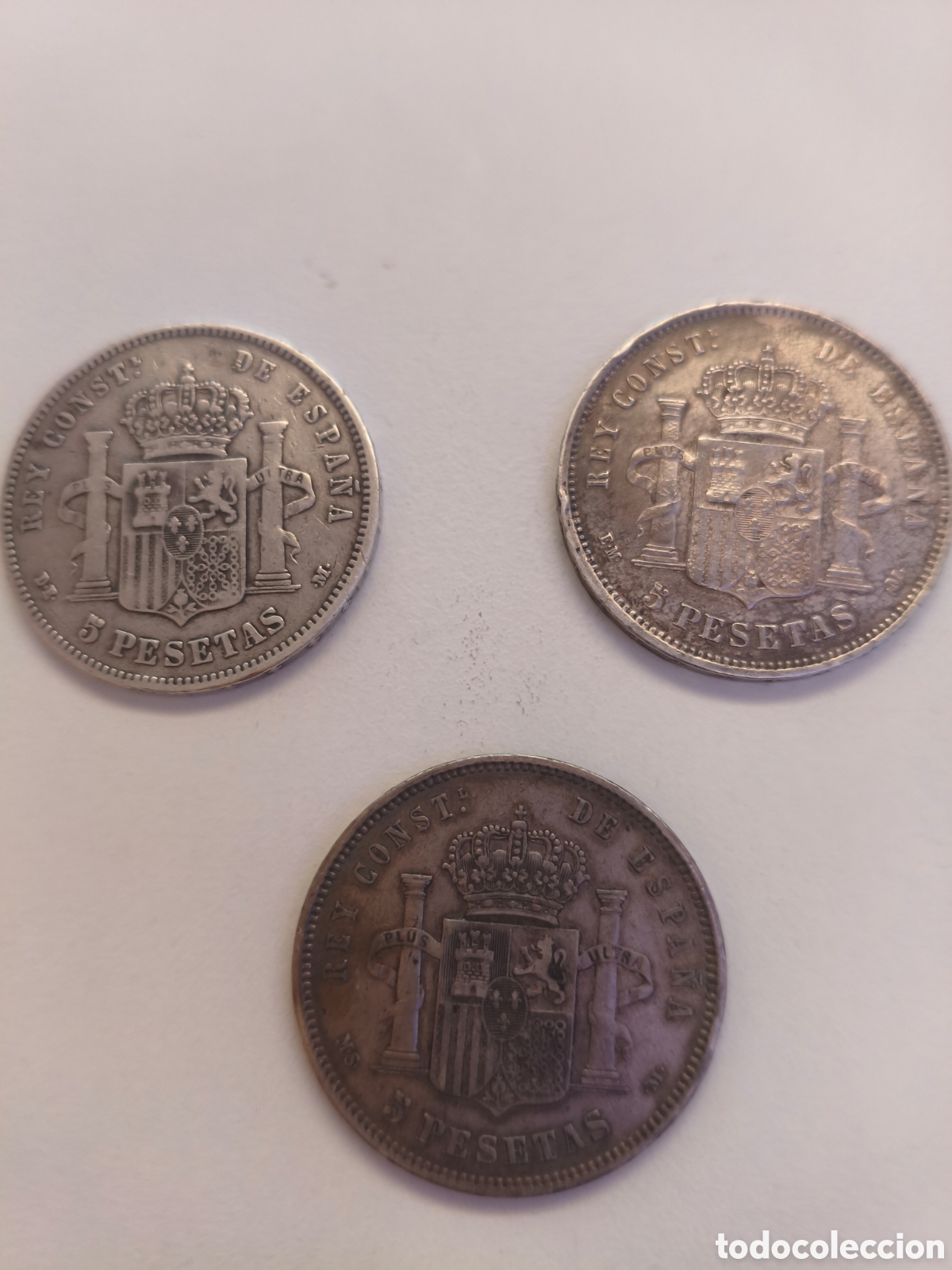 Monedas de Espa&ntilde;a: Alfonso XII lote de monedas a&ntilde;o 1877 1879 1885