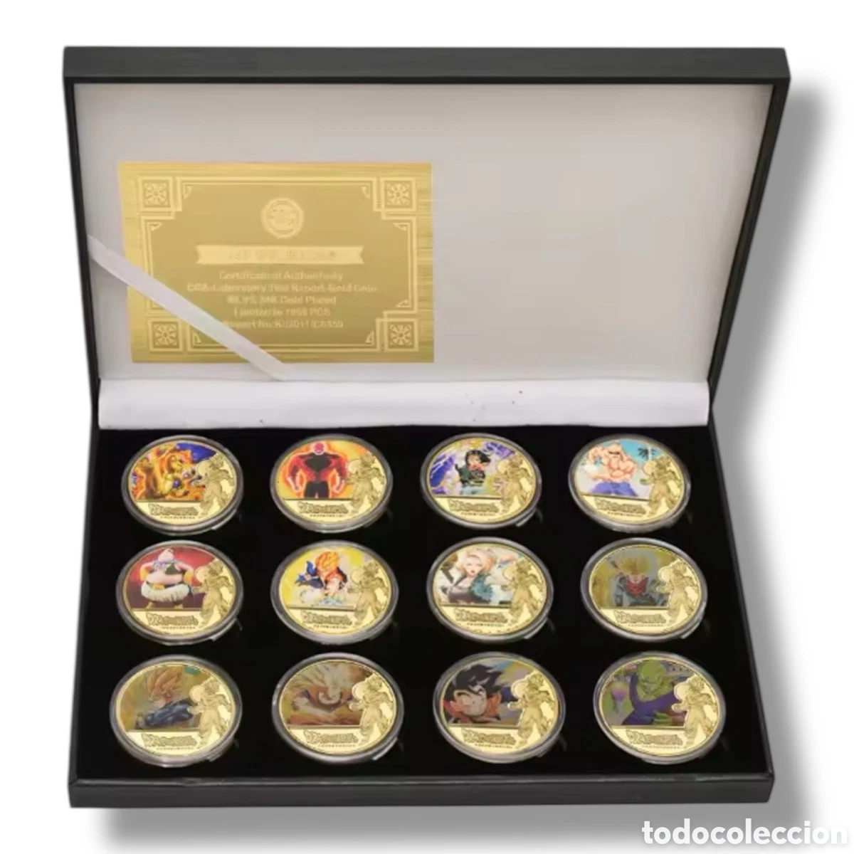 Monedas de Espa&ntilde;a: Dragon Ball Z x12 Chapado en Oro Completo Monedas
