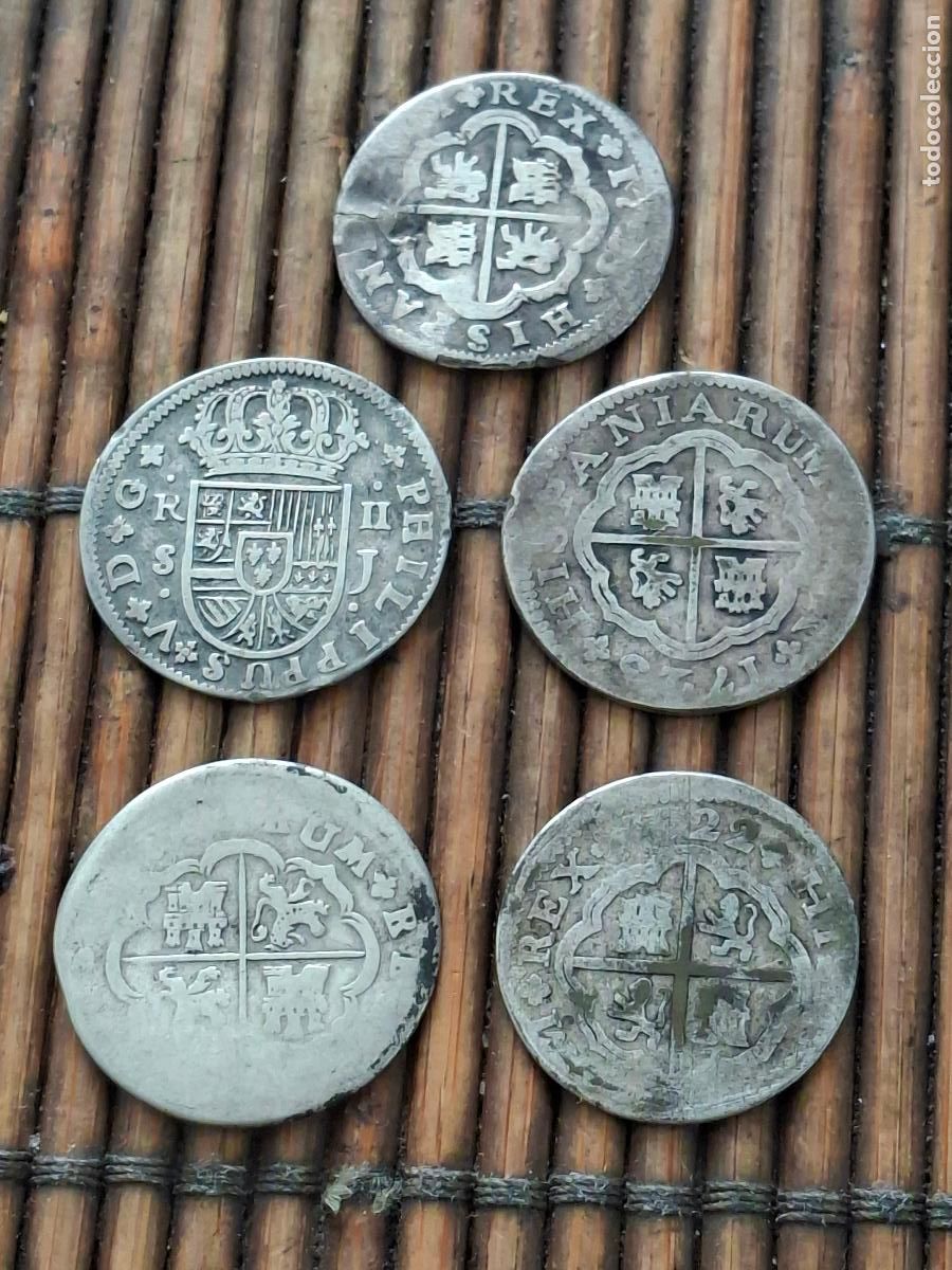 M&uuml;nzen von Spanien: LOTE DE 5 MONEDAS ESPA&Ntilde;OLAS DE PLATA.