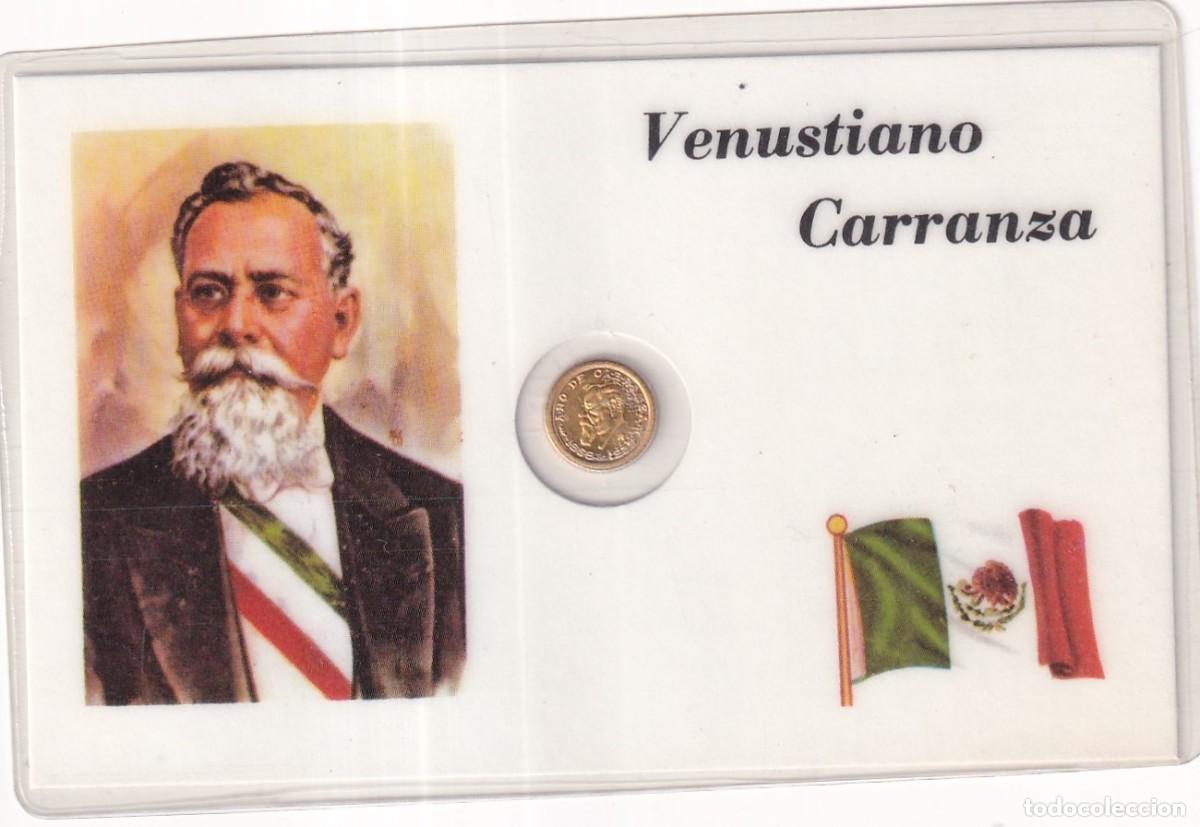 M&uuml;nzen von Spanien: TARJETA CONMEMORATIVA -VENUSTIANO CARRANZA(CON MONEDA )VISITAR SU HISTORIAL EN REVERS
