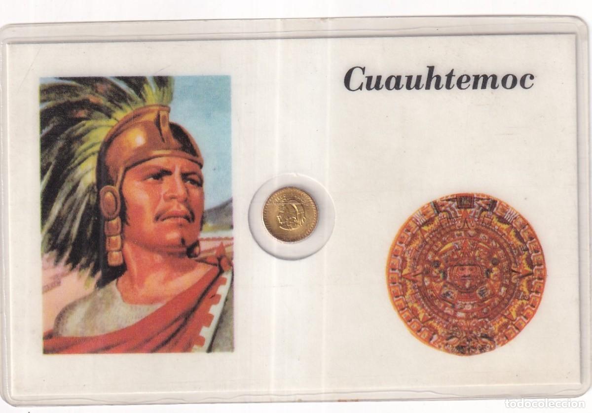 M&uuml;nzen von Spanien: TARJETA DE CUAUHTEMOC &Uacute;LTIMO EMPERADOR AZTECA DE M&Eacute;XICO. MINI MONEDA