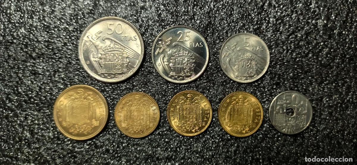 M&uuml;nzen von Spanien: ESPA&Ntilde;A &ndash; Tira de 8 Monedas (1949&ndash;1963) &ndash; Estado Espa&ntilde;ol &ndash; Sin Circular Lote 45 Valor cat&aacute;logo: 123 &euro;