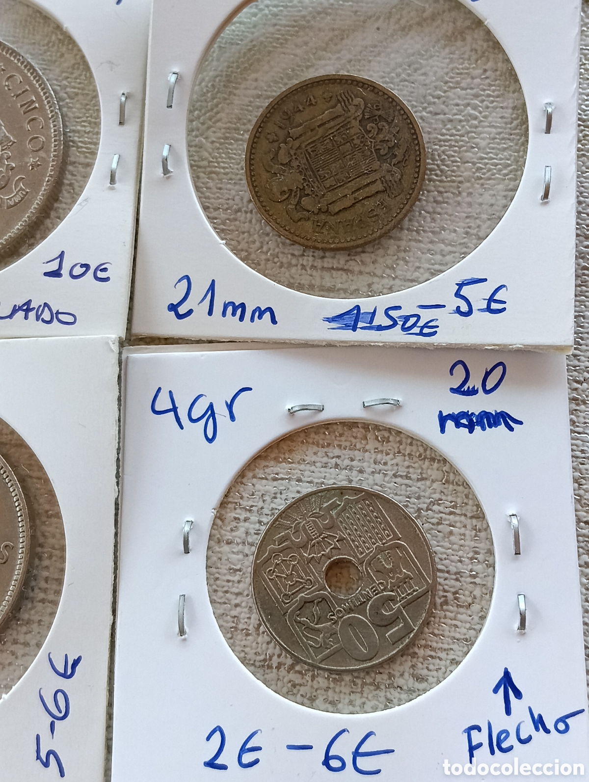 Monedas de Espa&ntilde;a: Lote 6 monedas espa&ntilde;olas surtidas