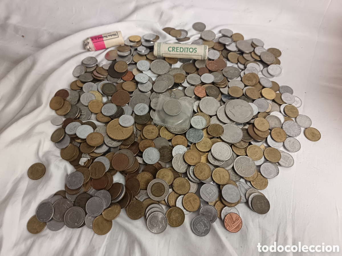 M&uuml;nzen von Spanien: 2420 gramos de monedas, gran mayoria espa&ntilde;olas