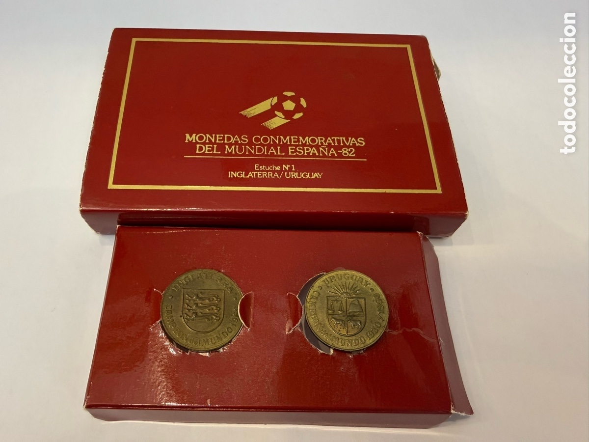 Monedas de Espa&ntilde;a: MONEDA CONMEMORATIVAS DEL MUNDIAL ESPA&Ntilde;A 82 INGLATERRA-URUGUAY. Caja original