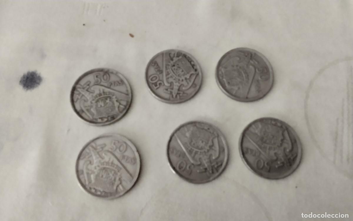 Monedas de Espa&ntilde;a: SEIS MONEDAS DE 50 PTS FRANCO , VARIADAS , CIRCULADAS