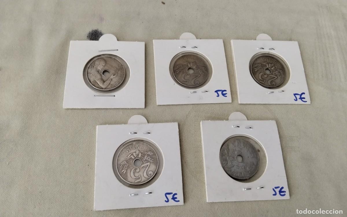 Monedas de Espa&ntilde;a: CINCO MONEDAS DE 25 CTS 4 1927 Y 1 1934 , ESTUCHADAS SIN CIRCULAR POSIBLEMENTE