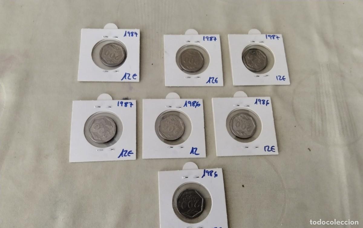 Monedas de Espa&ntilde;a: LOTE DE 7 MONEDAS DE 200 PTS ESTUCHADAS EN MUY BUEN ESTADO ALGUNA SIN CIRCULAR