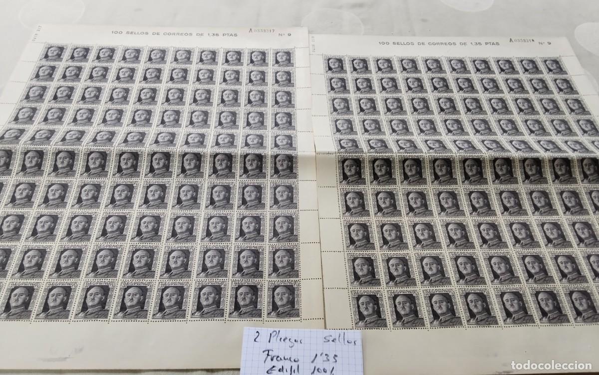 Monedas de Espa&ntilde;a: DOS PLIEGOS DE SELLOS FRANCO EDIFIL1001 , VALOR DE 1,35 PTS , COMPLETOS