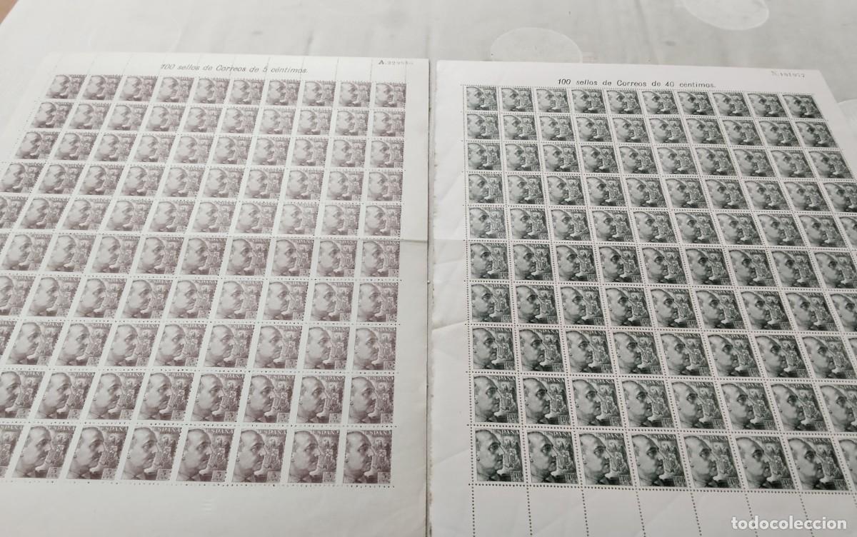 Monedas de Espa&ntilde;a: DOS PLIEGOS DE SELLOS FRANCO BASICA 1949/53 VALORES 5 CTS Y 40 CTS
