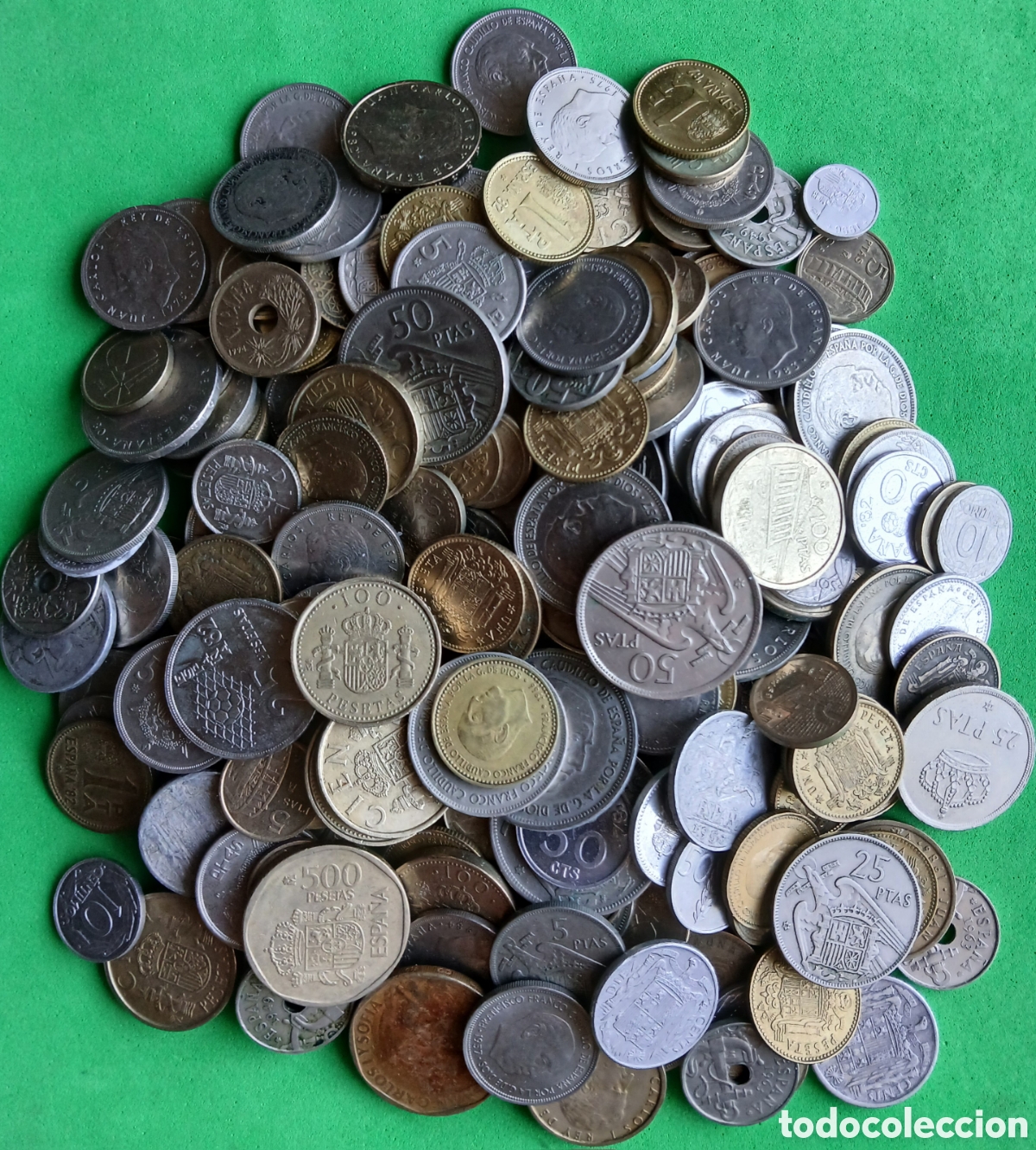 Monedas de Espa&ntilde;a: Espa&ntilde;a lote 1 kilo 150 gramos de monedas