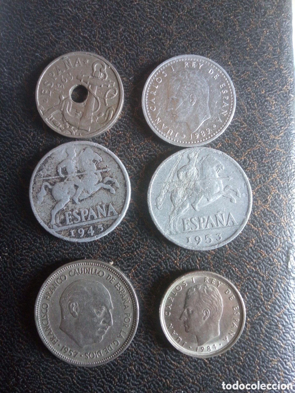 Monedas de Espa&ntilde;a: Lote de 6 antiguas monedas de Espa&ntilde;a
