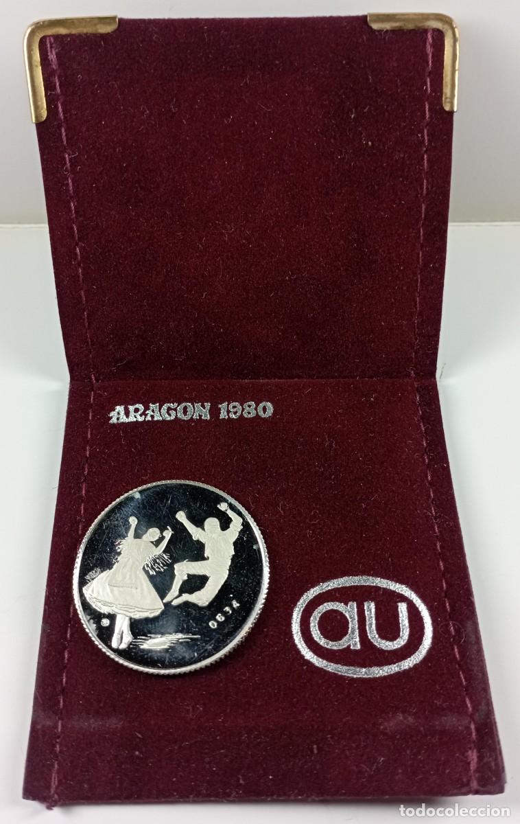 Monete di Spagna: Moneda de Espa&ntilde;a de Arag&oacute;n 1980 de plata (con estuche)