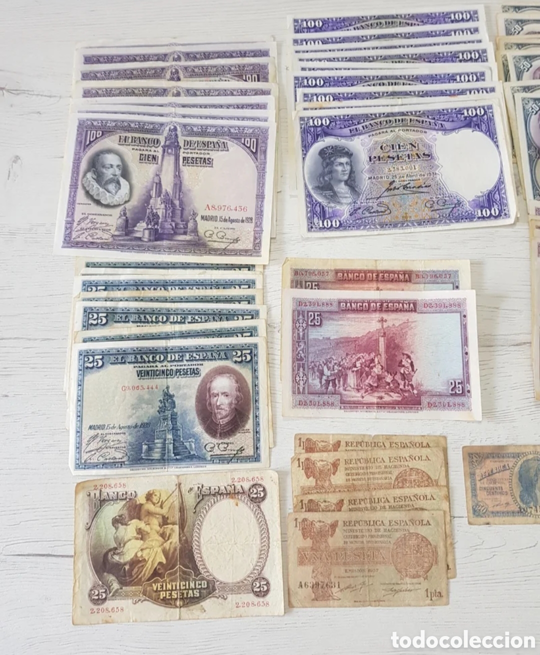 Monedas de Espa&ntilde;a: PACK BILLETES ESPA&Ntilde;OLES ANTIGUOS - Foto 2