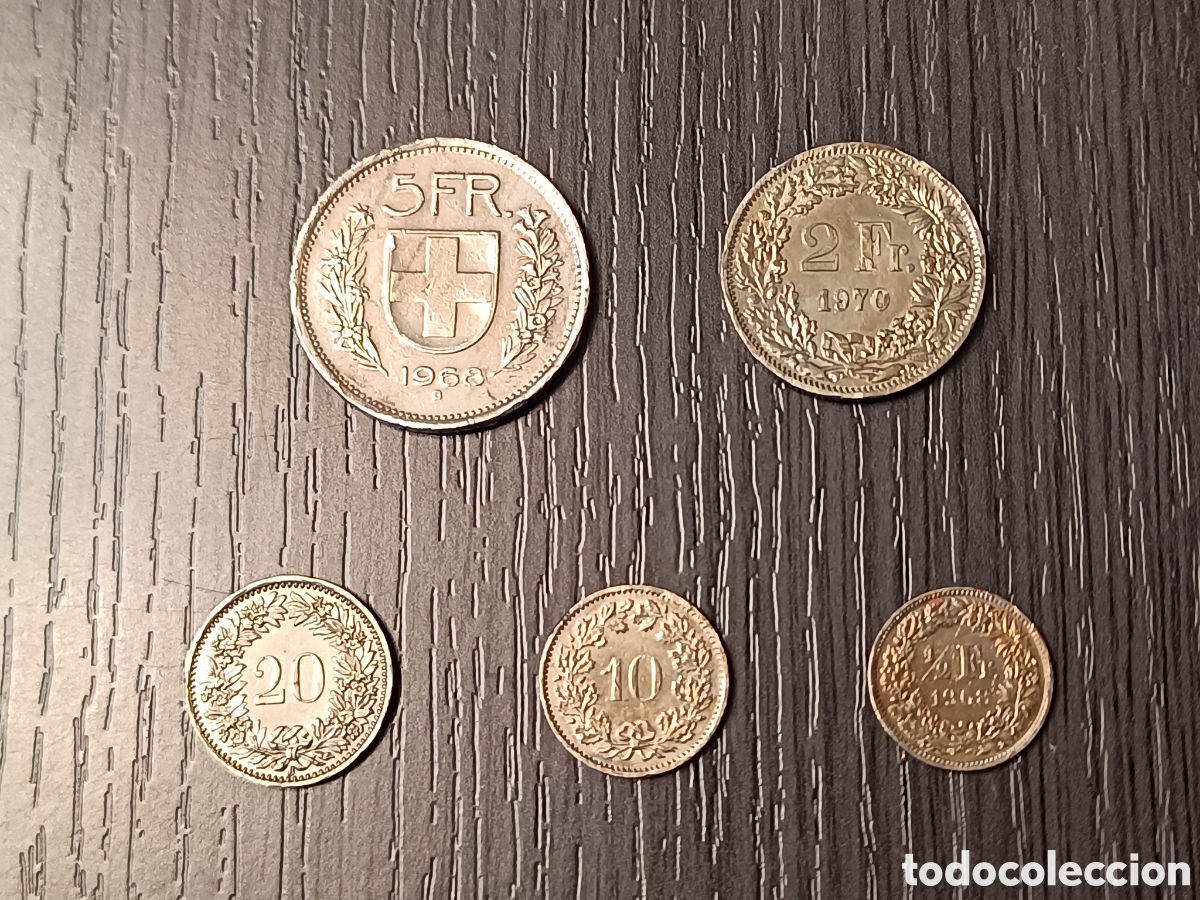 Moedas de Espanha: Lote Monedas Francos Suizos Antiguas