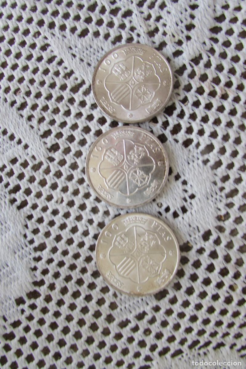 Monedas de Espa&ntilde;a: LOTE 3 MONEDAS PLATA 100 PESETAS 1966 FRANCO