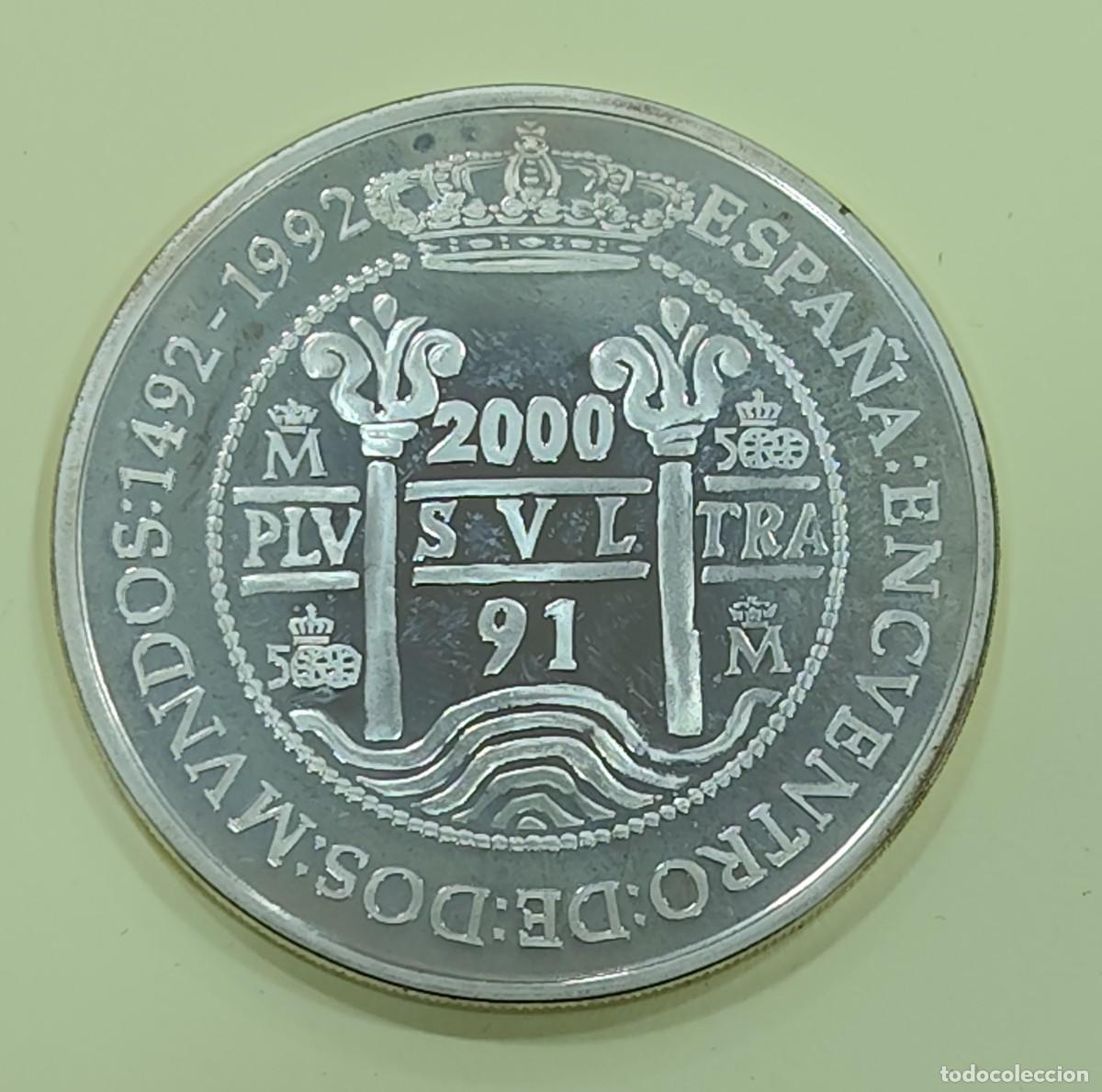 Monedas de Espa&ntilde;a: ESPA&Ntilde;A A&Ntilde;O 1991 2000 PTAS PLATA &rdquo; ENCUENTRO ENTRE DOS MUNDO &rdquo;