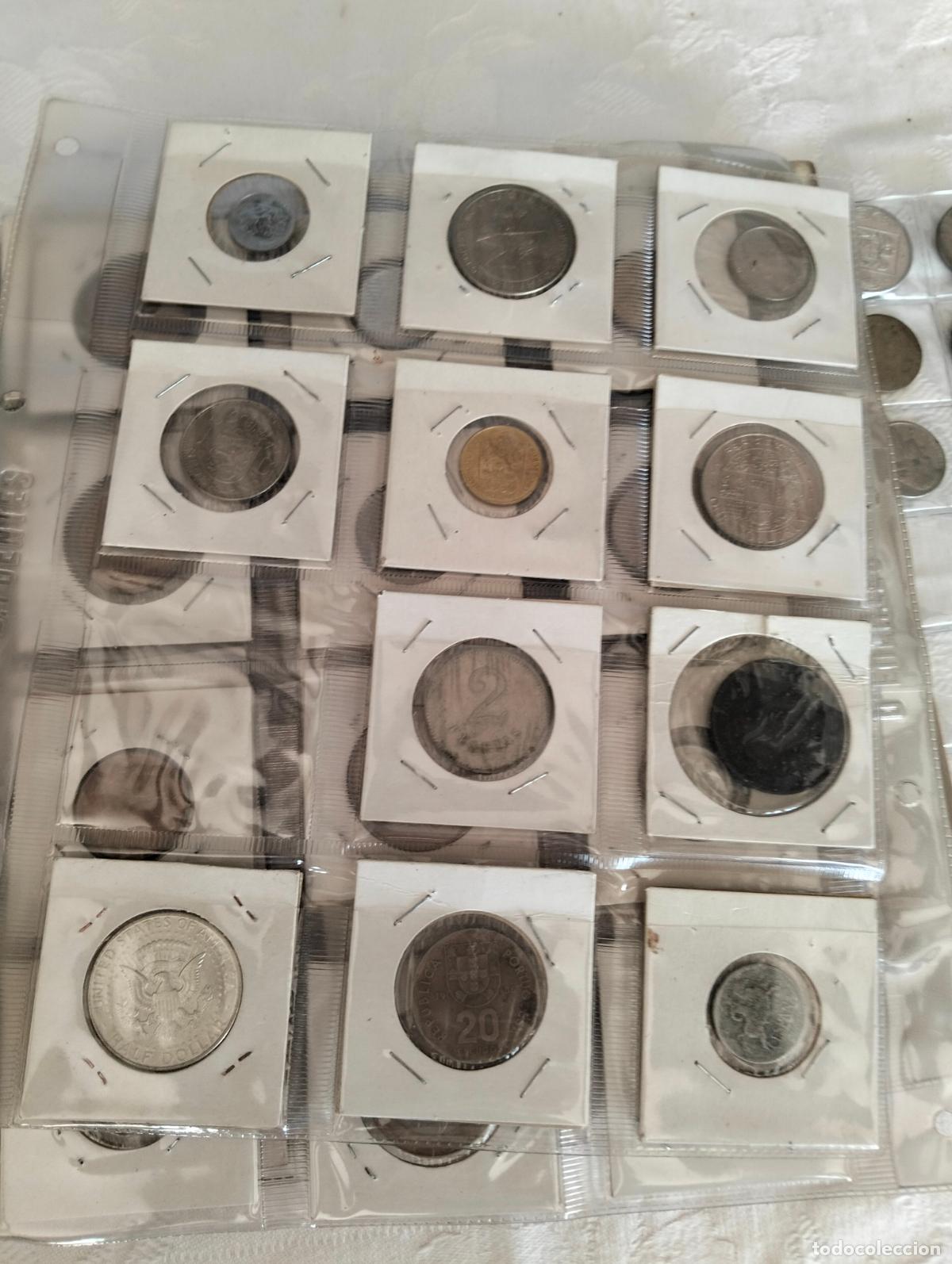 Coins of Spain: Colecci&oacute;n lote de monedas antiguas de diferentes pa&iacute;ses y &eacute;pocas a&ntilde;os 50-60-70 peseta dolar peso+