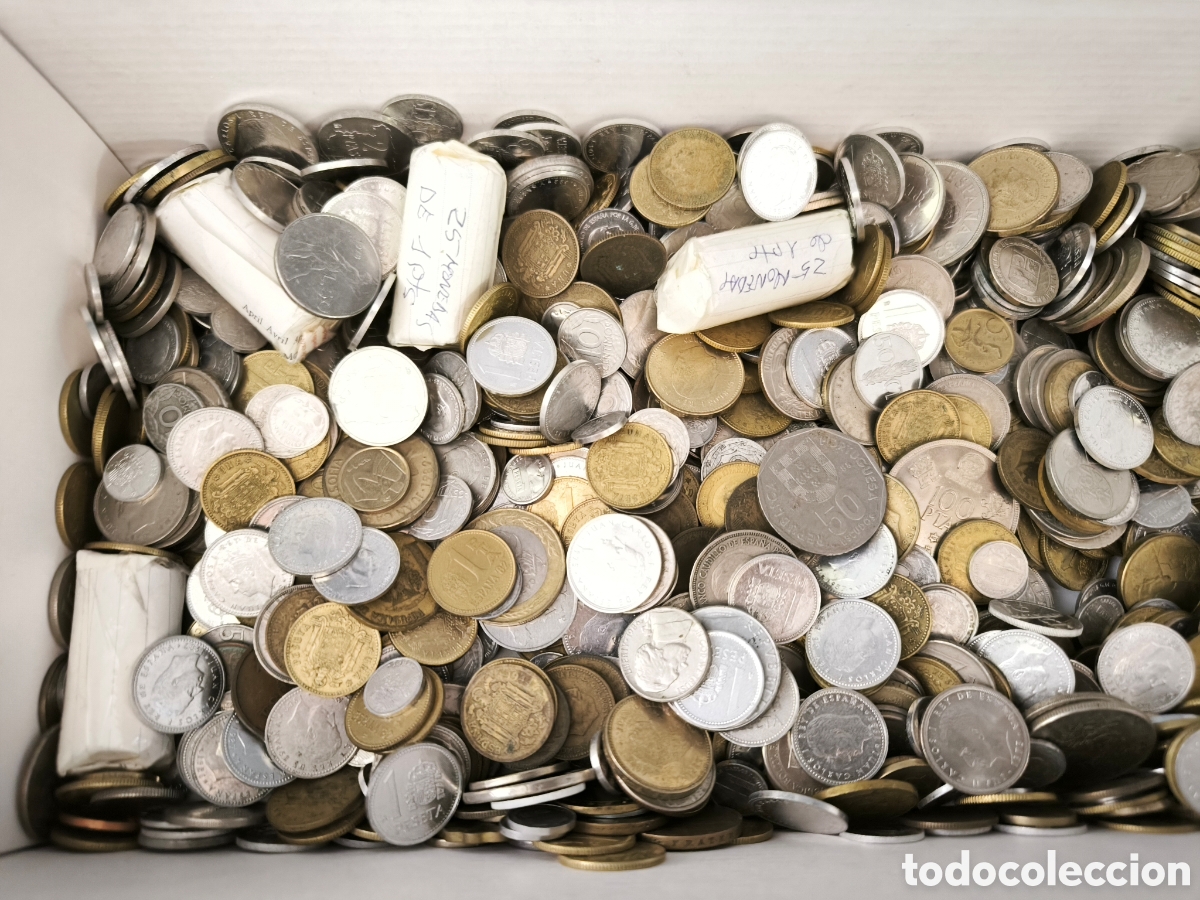 Coins of Spain: Casi 7 kilos de monedas variadas casi todas espa&ntilde;olas