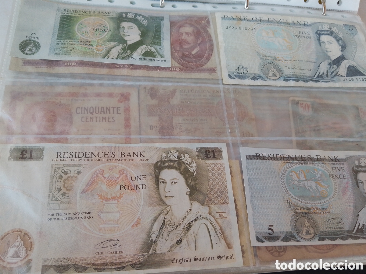 Monedas de Espa&ntilde;a: Album billetes y monedas antiguas