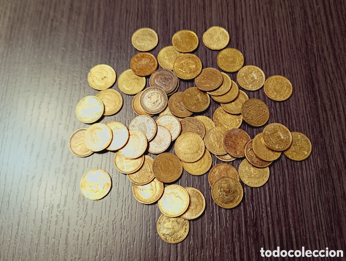 Monedas de Espa&ntilde;a: Lote 55 Antiguas Monedas 1 peseta