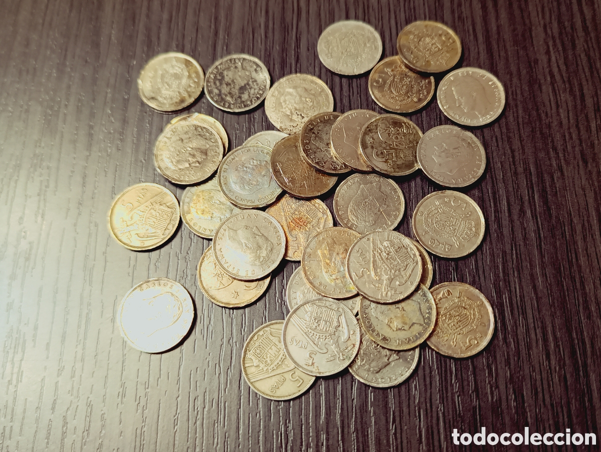 Monedas de Espa&ntilde;a: Lote 33 Antiguas Monedas 5 pesetas