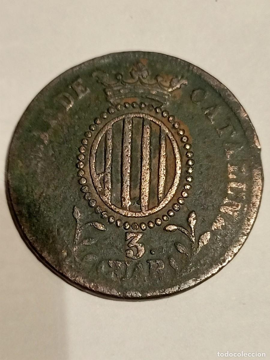 Monedas de Espa&ntilde;a: MONEDA ESPANYOLA DE 3 QUARTS DE CATALUNYA, UNA CARA ESCUT D'ESPANYA I L'ALTRE LES QUATRE BARRES CATA
