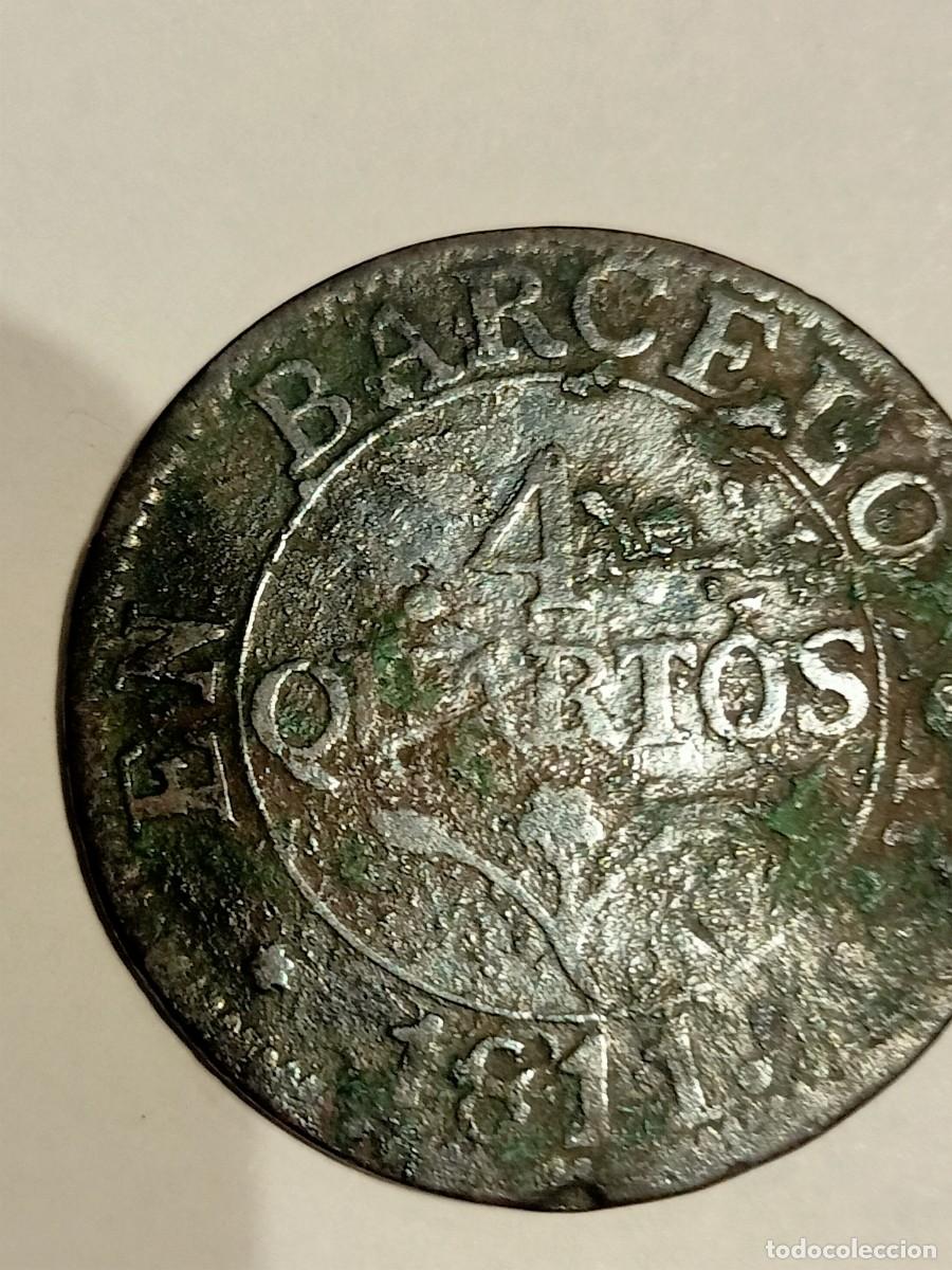 Monedas de Espa&ntilde;a: MONEDA DE &rdquo;4 QUARTOS EN BARCELONA&rdquo; DEL A&Ntilde;O 1811 AMB LES QUATRE BARRES CATALANES