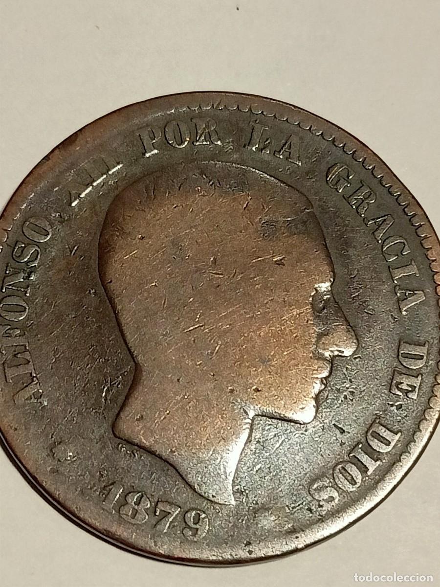 Monedas de Espa&ntilde;a: MONEDA ESPA&Ntilde;OLA DE BRONCE DE DIEZ CENTIMOS DE ALFONSO XII DEL A&Ntilde;O 1879