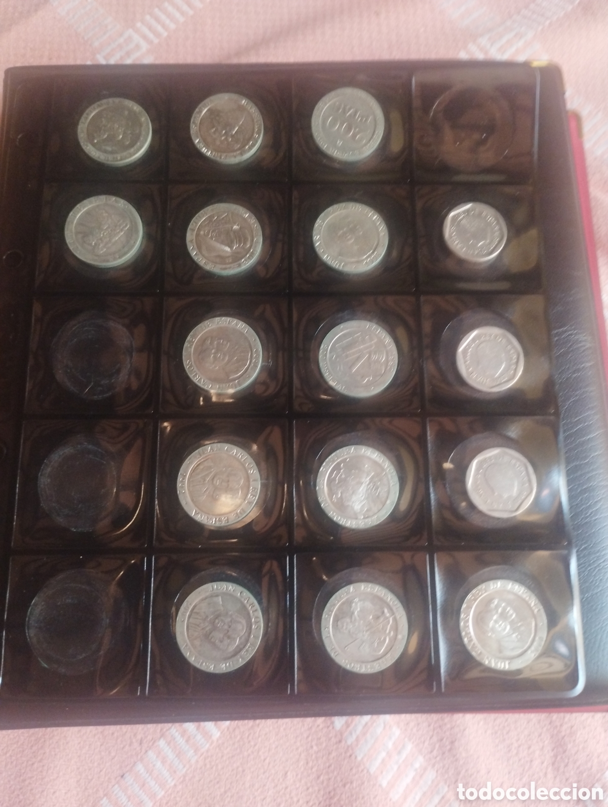 Monedas de Espa&ntilde;a: Hoja con todas las monedas de 200 pesetas total 16 monedas