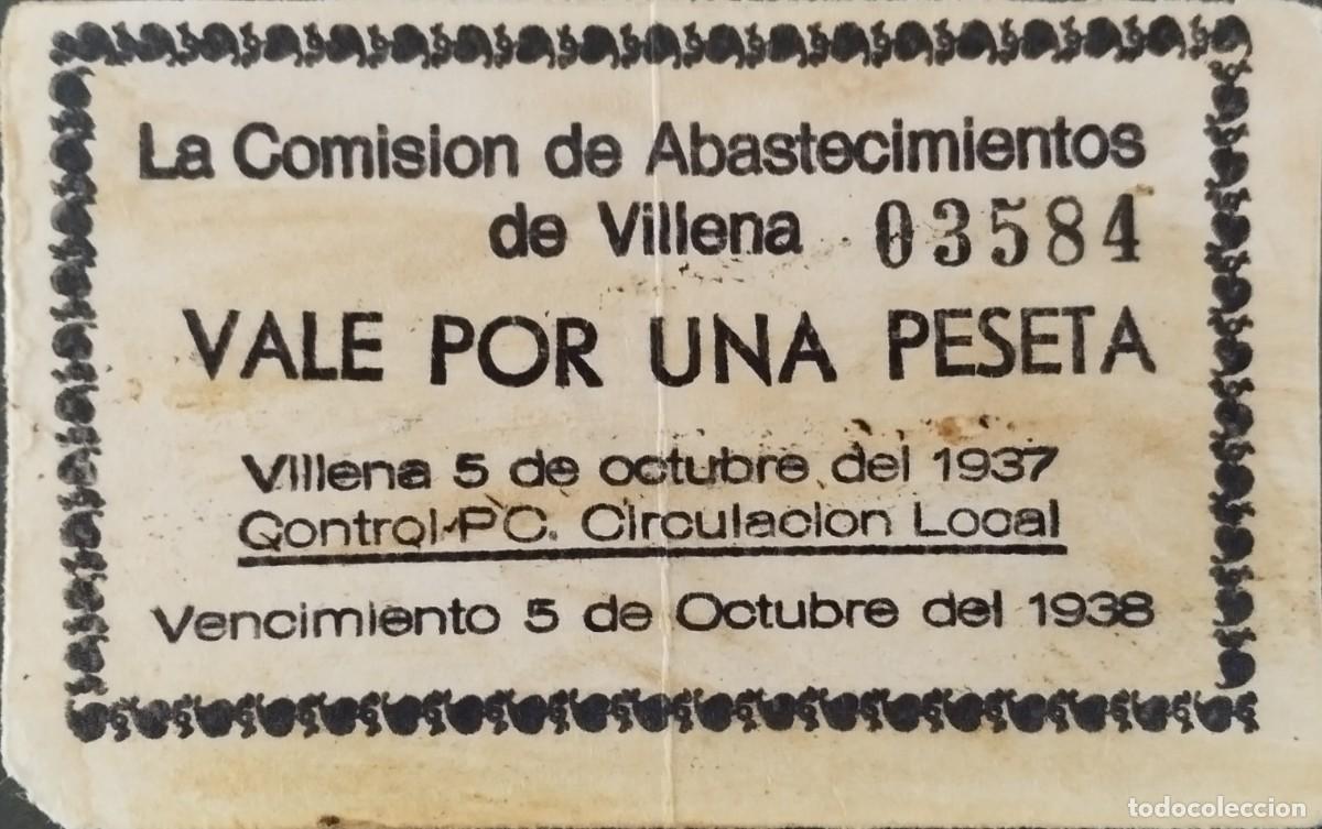 Monedas de Espa&ntilde;a: BILLETE LOCAL GUERRA CIVIL Villena