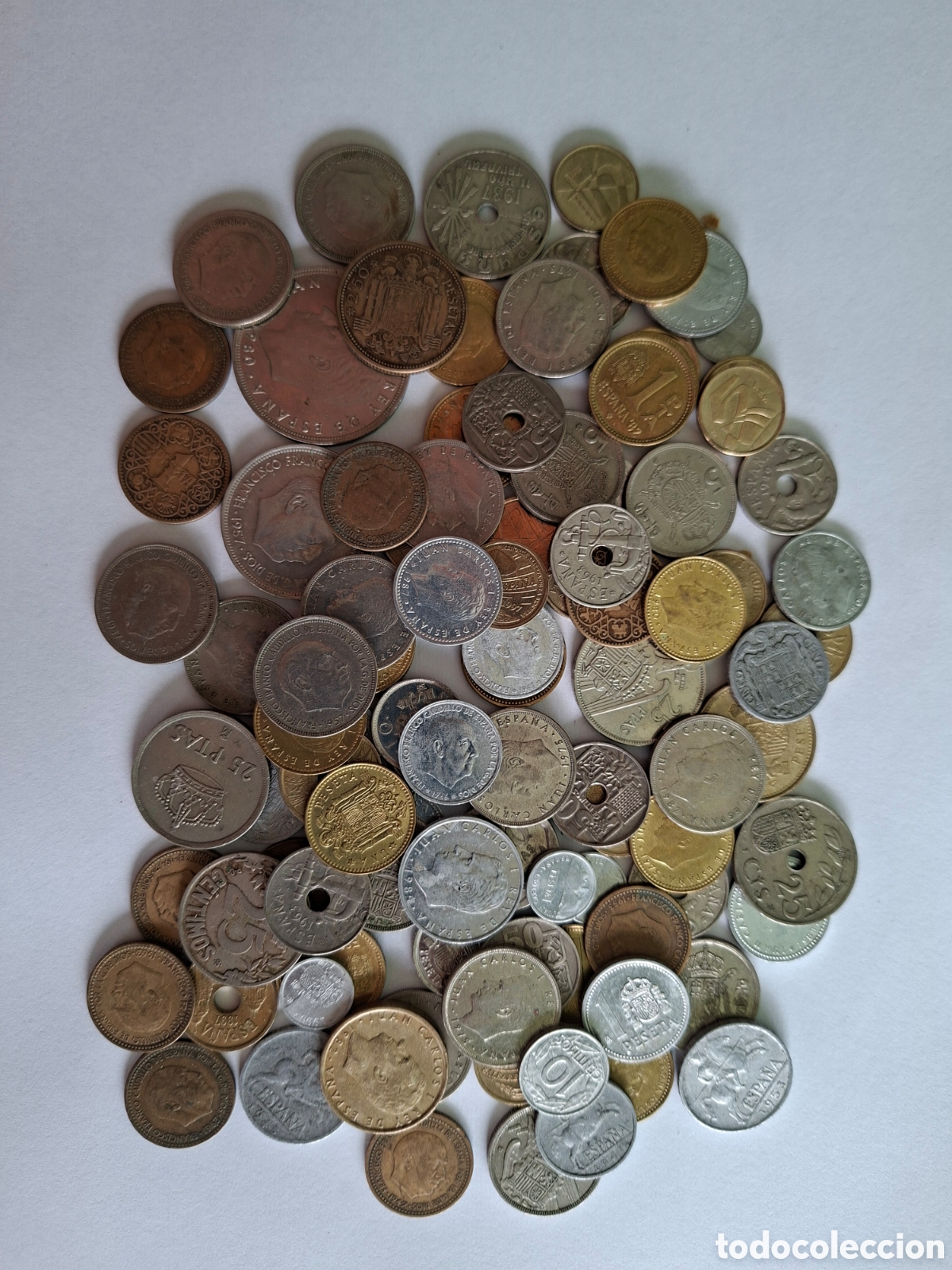 Coins of Spain: Megalote 100 monedas antiguas espa&ntilde;olas desde 1925
