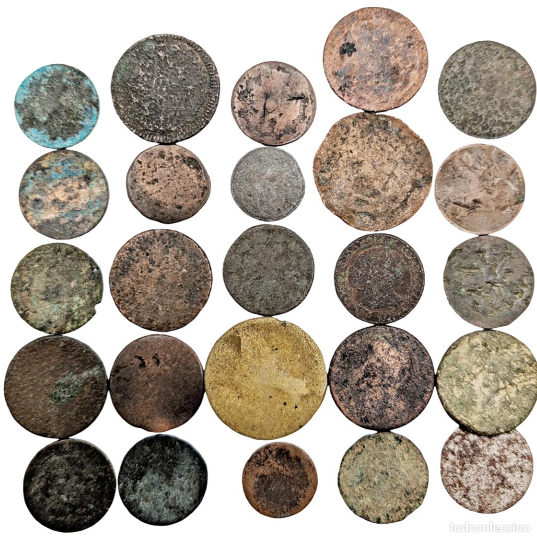 Monnaies d'Espagne: Monedas antiguas de varios metales (24)