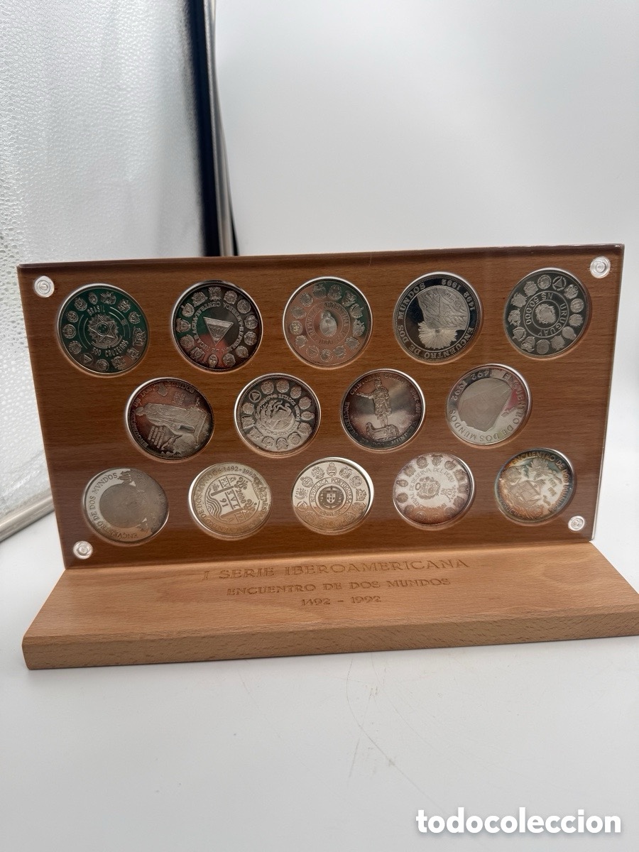 Monedas de Espa&ntilde;a: COLECCI&Oacute;N NUMISMATICA I SERIE IBEROAMERICANA ENCUENTRO DE DOS MUNDOS 1402- 1992- PLATA 377,4 gr