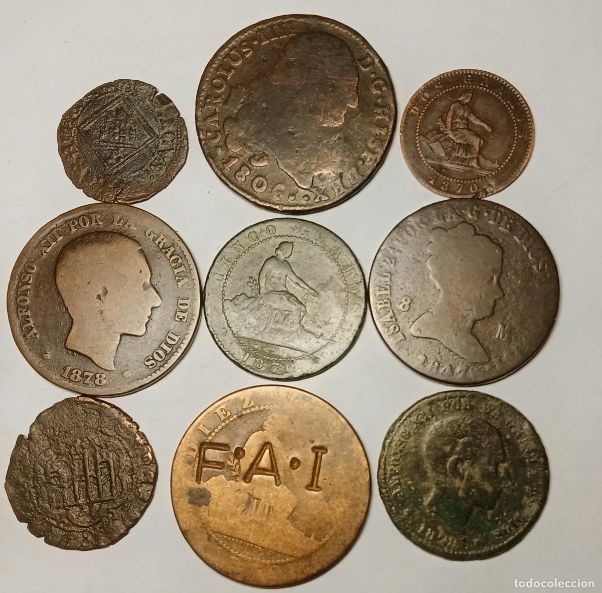 Monedas de Espa&ntilde;a: 9 MONEDAS DE ESPA&Ntilde;A, AL SER FOTO DE CONJUNTO, SON MEJOR EN MANO. ENV&Iacute;O CORREO CERTIFICADO 6,50 &euro;