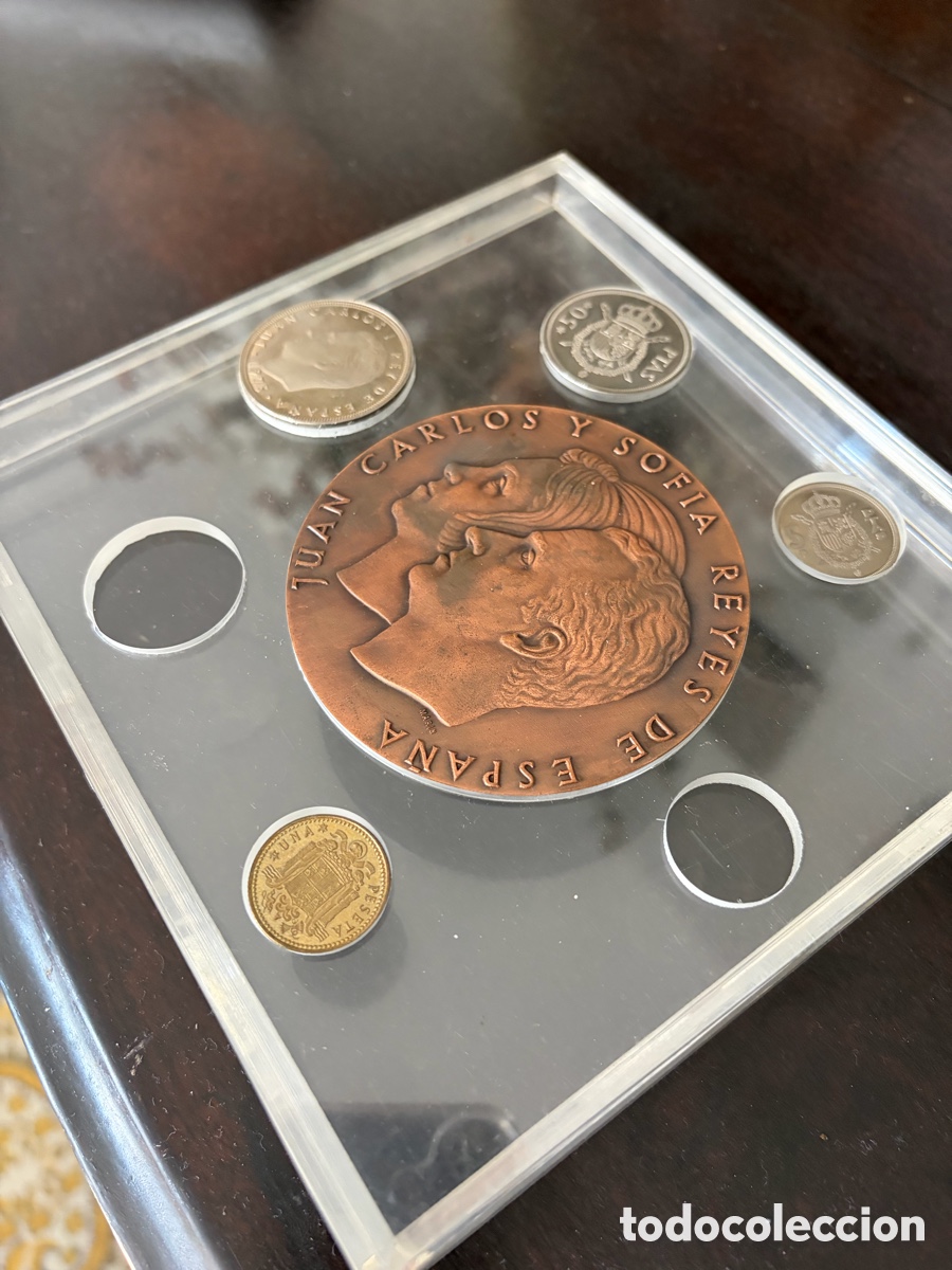 Monedas de Espa&ntilde;a: Colecci&oacute;n Juan Carlos I 1975 19-76 + medalla