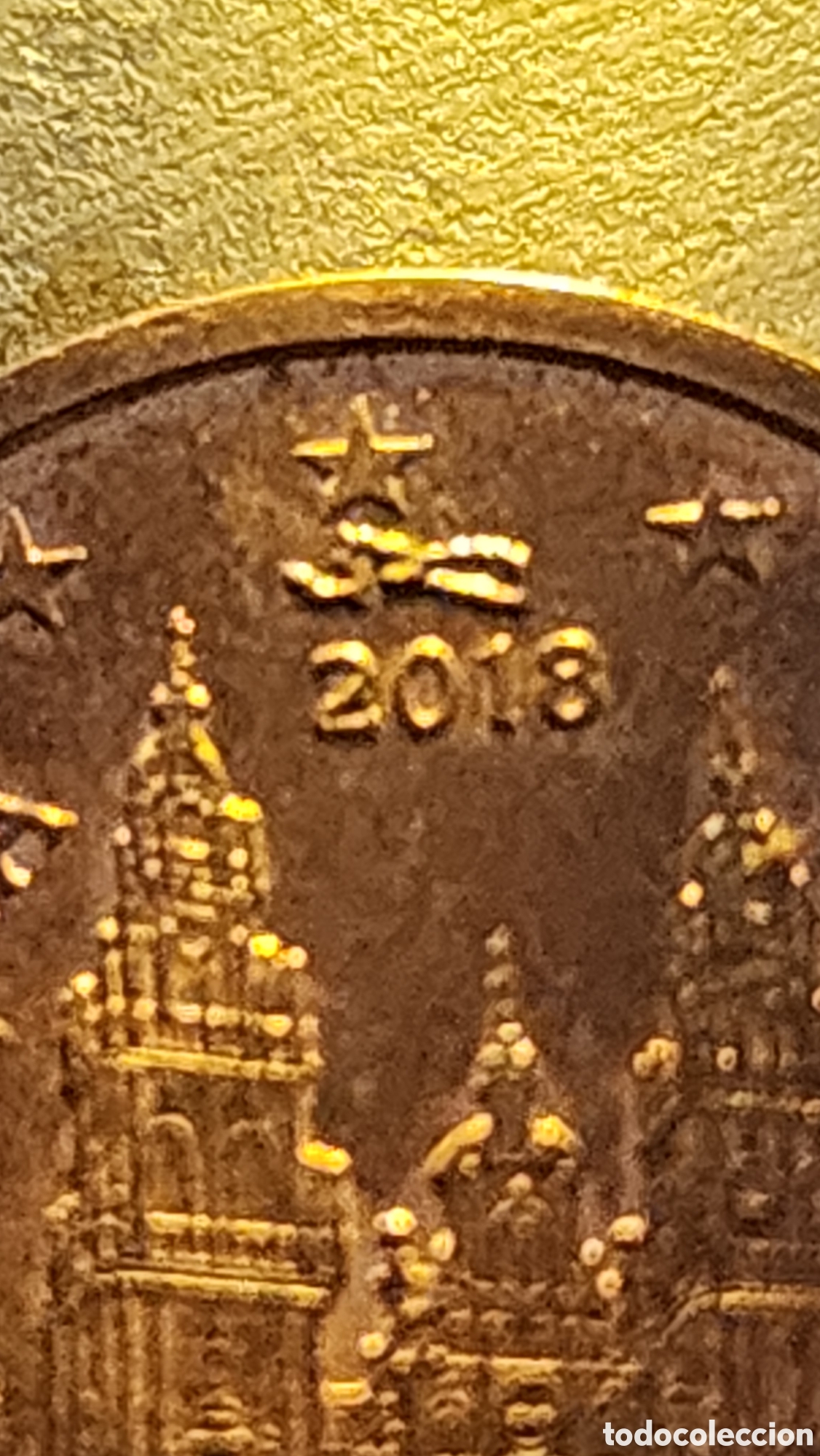 Monedas de Espa&ntilde;a: &rdquo;Unico superman sobre fecha &rdquo;Moneda 2 C&eacute;ntimos Espa&ntilde;a 2018 - ERROR DE ACU&Ntilde;ACI&Oacute;N (Exceso de metal