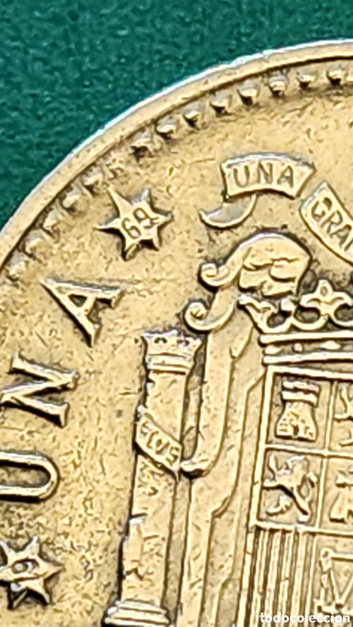 Monedas de Espa&ntilde;a: Moneda 1 Peseta 1966 (*69) Francisco Franco - Bronce de Aluminio - EBC