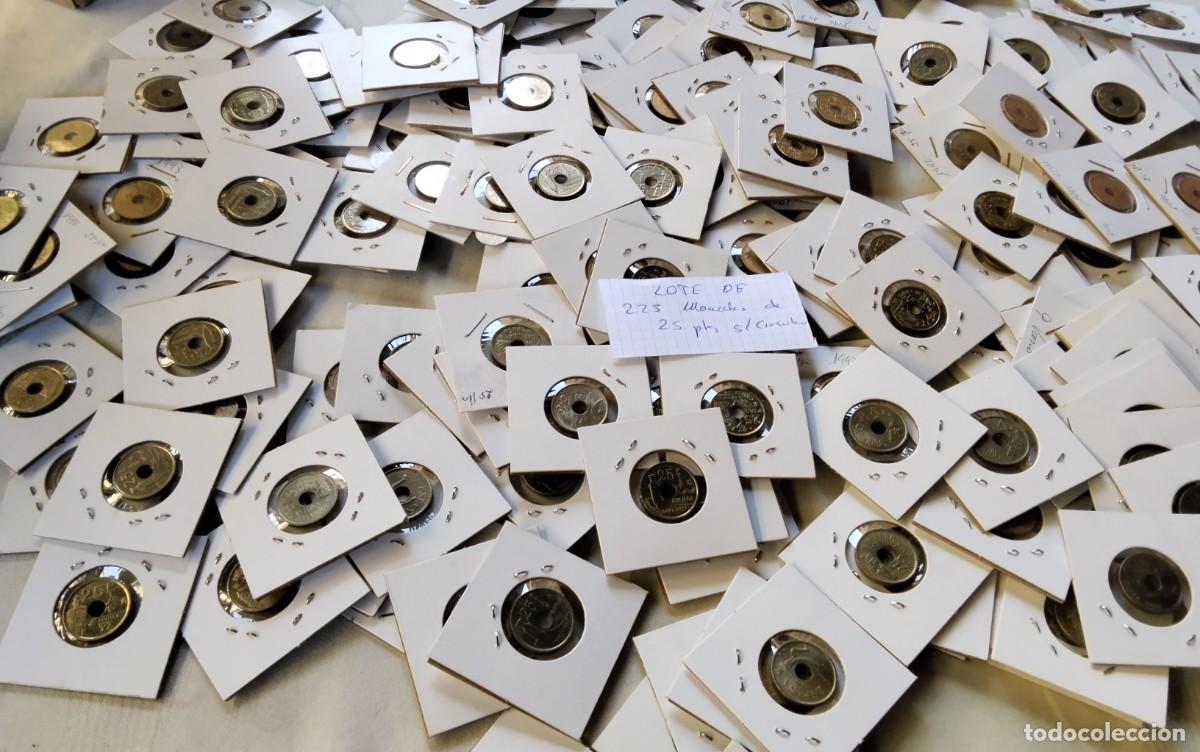 Monedas de Espa&ntilde;a: APROX 225 MONEDAS DE 25 PTS SIN CIRCULAR VAIOS A&Ntilde;OS , ESTUCHADAS ALTO VALOR VER FOTOS