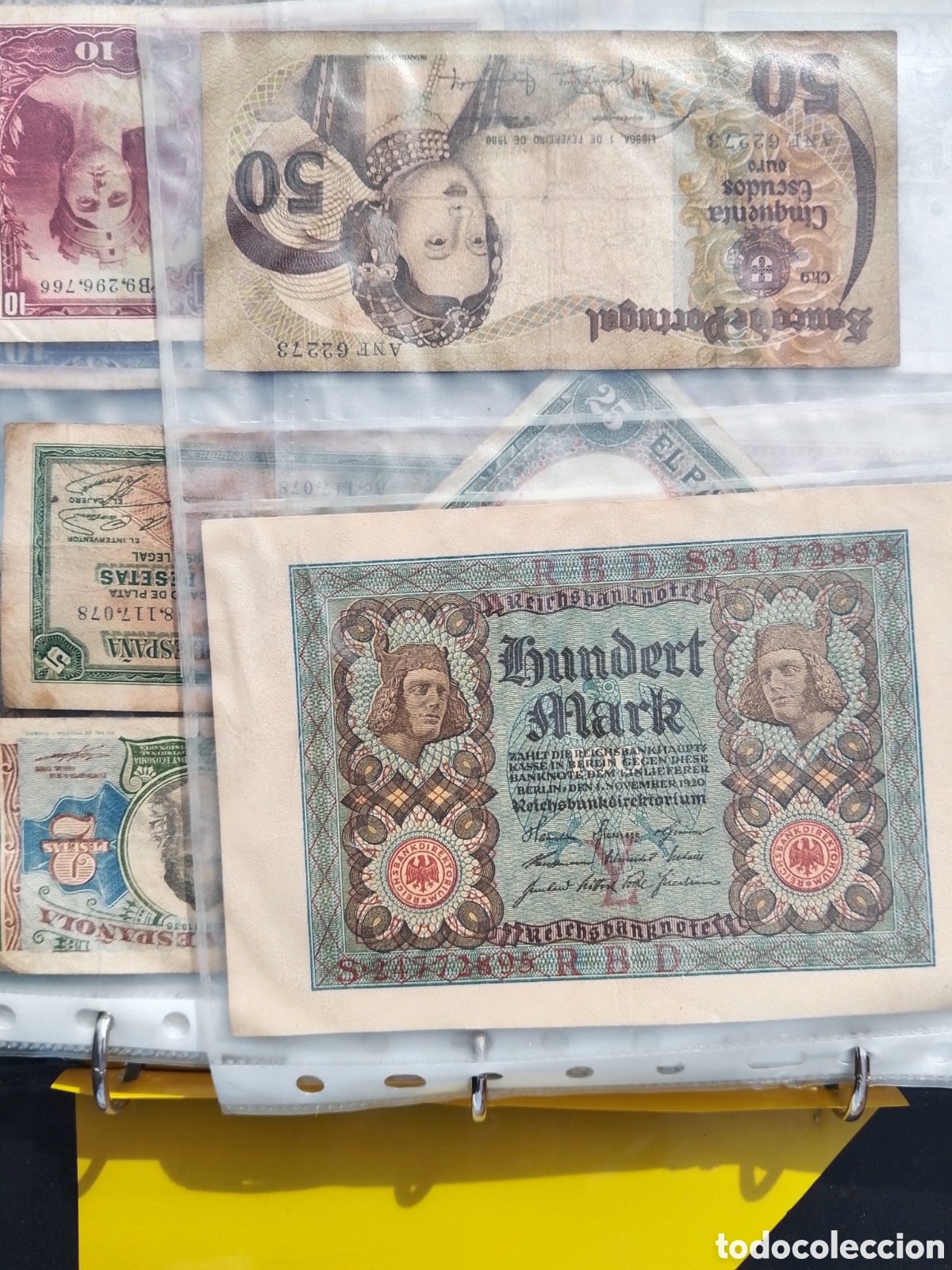 Monedas de Espa&ntilde;a: Album billetes y monedas antiguas